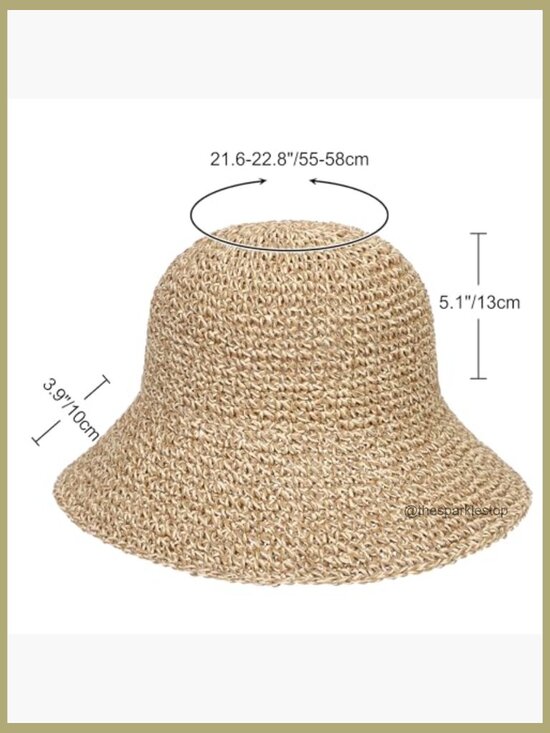 Handmade Crochet Straw Bucket Hat UPF 50+ Foldable Travel Sun Hat main image 5